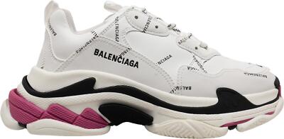 Balenciaga Triple S Sneaker Allover Logo - White Pink W for sale