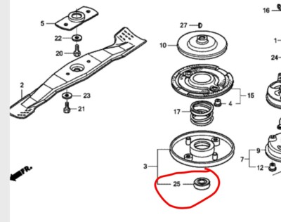 Honda Roto-Stop Kupplung Freigabe Unten Lager HRB425 HRB475 HRB476 HRD536 HRB535