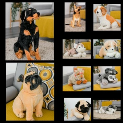 CURVASO ADORNO DE PERRO COLECCIONABLE ANIMAL SUAVE JUGUETE DE PELUCHE LINDO ENORME REGALO GRANDE