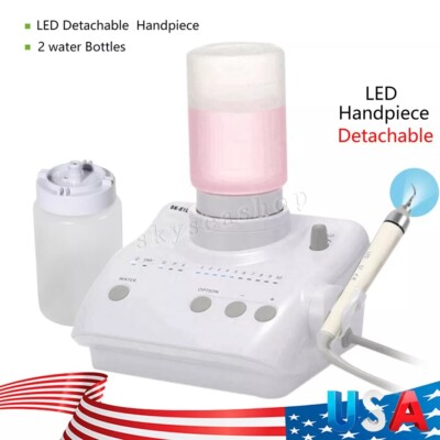 Ultrasonic Piezo Dental Scaler Handpiece 2*Bottles LED Light Fits EMS Cavitron