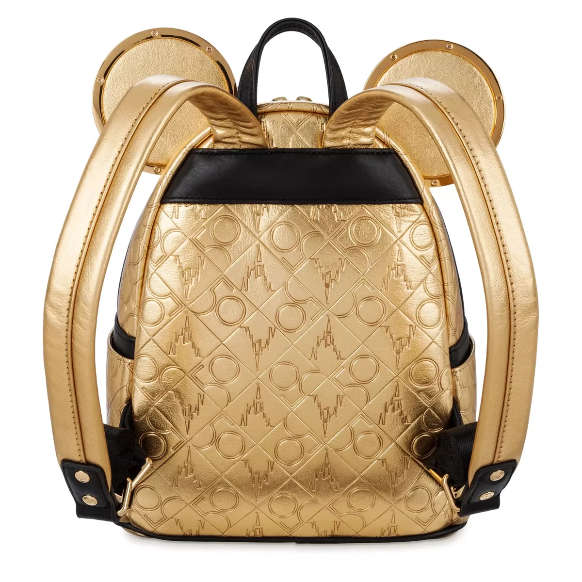 New Disney World 50th Anniversary Celebration Gold Leather Loungefly  Backpack