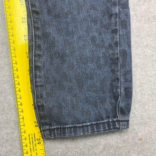 Justice Jeans Women's 16R Blue Denim Premium Leopard Stretch Straight Leg 28x29 - 第 4/13 張圖片