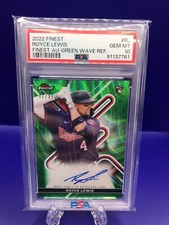 2022 Topps Finest Green Refractor Auto Royce Lewis RC /99 Twins PSA10 Gem POP13