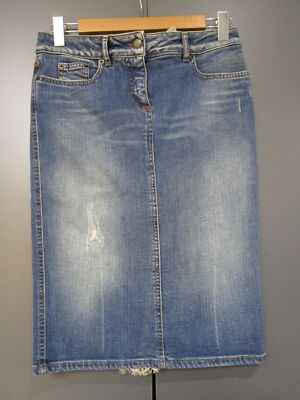 Red Valentino Jeansrock Blau Schmal Spitze am Schlitz und Taschen Gr40(Z20-251)