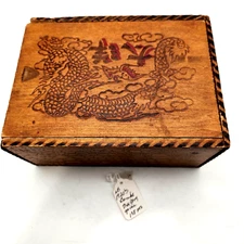 Antique MAHJONG Game 128 Wood Tiles 3 Betting Stick Bones in original Box 1920's