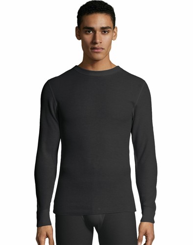 Hanes Mens Waffle Knit Thermal Crewneck 