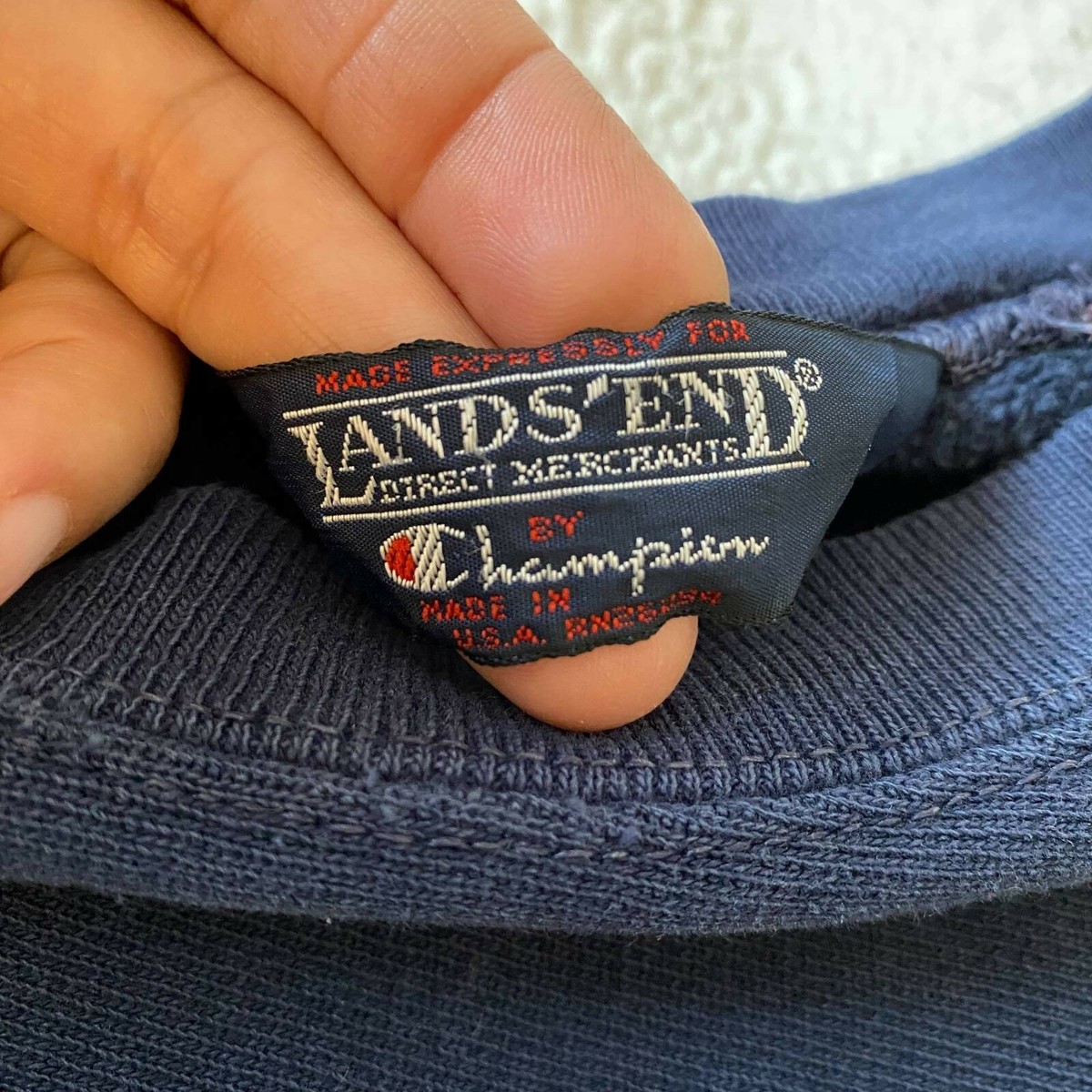 Champion Reverse Weave Sweatshirt Womens Medium Blue Long