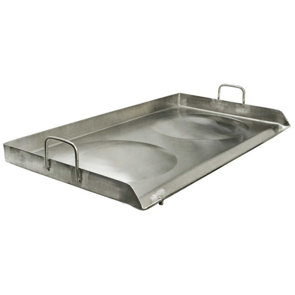 31" x 17" Portable Stainless Steel Double Stove Griddle CONVEX Plancha