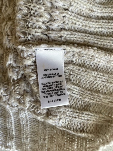 Maglione donna Express marrone chiaro manica lunga girocollo uncinetto relaxed s XS - Foto 7 di 9