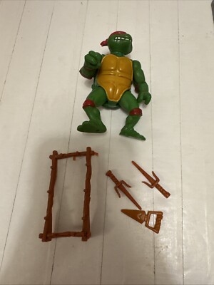 VTG 1988 Raphael TMNT Ninja Turtles 4  Action Figure W/Accessories (Hard Head)