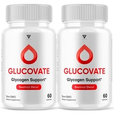 (2 Pack) Glucovate Capsules Gluco Vate Glycogen Support Reviews (120 Capsules)