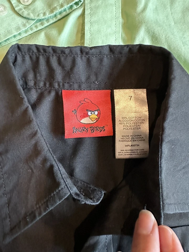 Chaps, Arrow, AngryBirds Boys Dress Shirts Long Sleeve•Sz 7•Sweater, Ties, Shoes - Image 3 of 4