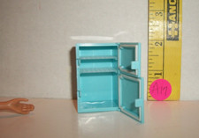MINIATURE SMALL MINI OPENING REFRIGERATOR FRIDGE FOR DIORAMA NO DOLL A17 BLUE