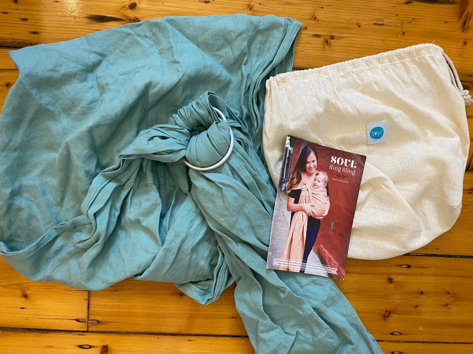 SOUL Ring Sling Baby Carrier - pastel green PEPPERMINT - Cotton - As-new