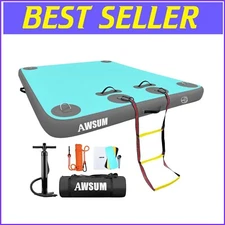 Inflatable Floating Dock - Premium PVC Raft with Non-Slip Surface for 3-5 People