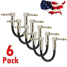 6PC Guitar Effect Pedal Board Instrument Patch Cord Cables 6in Right Angle