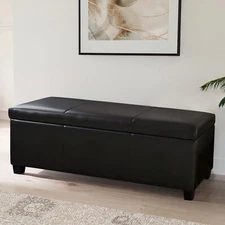 47" Elegant Solid Rectangular Storage Ottoman Bench Footrest Large