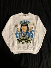 Vintage 90s Detroit Lions Mike Utley Thumbs Up Crewneck Sweatshirt NEVER WORN