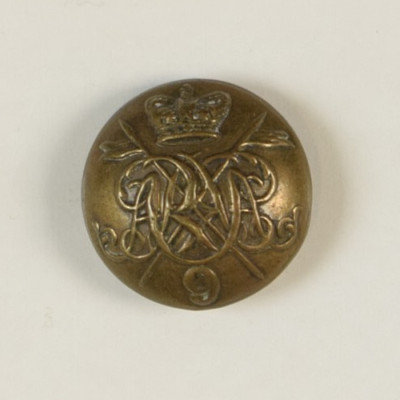 19thC. 9th Queen's Royal Lancers Uniform Button N8B