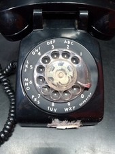 Vintage ITT Rotary Dial Desk Phone Handset Black USA Made Untested Parts Repair