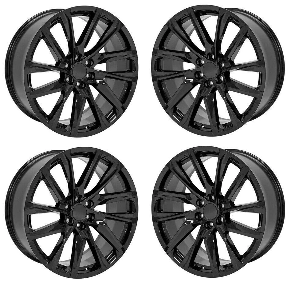 Cadillac Escalade 22" Gloss Black SSX 12 Spoke Replica Wheels GMC Sierra Yukon - Изображение 4 из 4