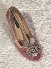 New Erijunor Peep Toe Md Heel Rhinestone Rose Gold Evening  SHOE Size 7.5