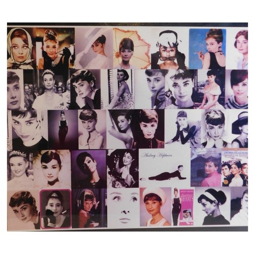 AUDREY HEPBURN , VINTAGE, ACTRESS PHOTO COLLAGE, FRAMED, - Picture 3 of 5
