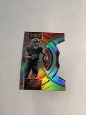 2023 Panini Select - Premier Level Red & Yellow Prizm Die-Cut #180 Bijan...