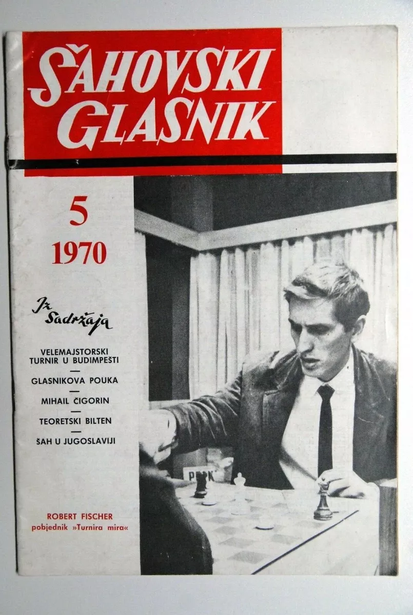 ROBERT BOBBY FISCHER ON COVER 1970 #7 EXYUGO CHESS MAGAZINE REVIEW