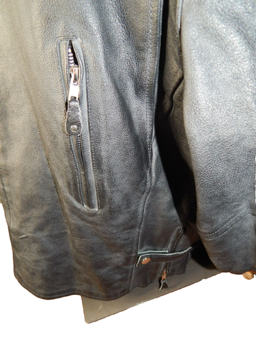 WILD WEAR black & orange leather jacket men's 3XL zip out liner harley colors - Picture 9 of 12
