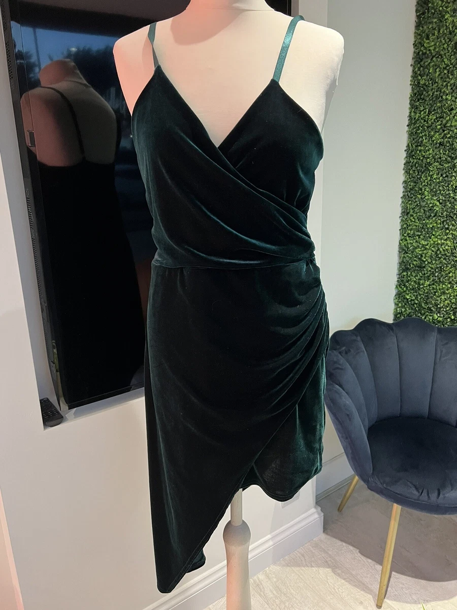 green emerald velvet dress Katelyn Velvet Maxi Wrap Dress main image 0