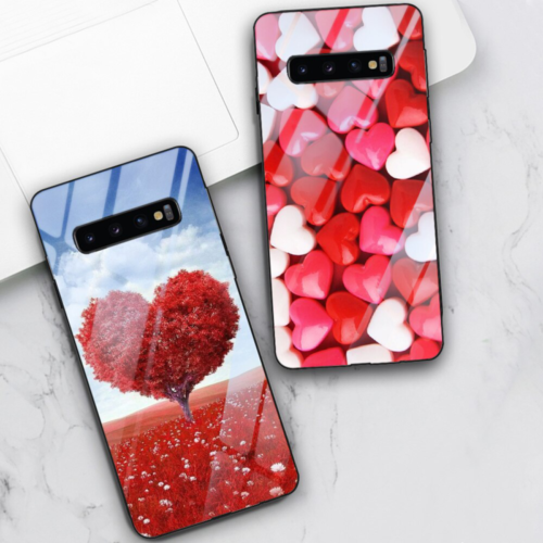 Funda Para Telefono Tempered Glass Love Heart Case For Samsung Galaxy S21 S20  - Photo 1/21