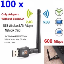 LOT 100 X AC 600Mbps USB WiFi Wireless Adapters Antenna 802.11 Dual Band 2.4G/5G