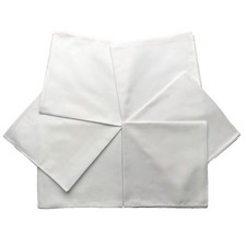 White cotton 11"x11" lady's handkerchiefs Plain edge Set of 6