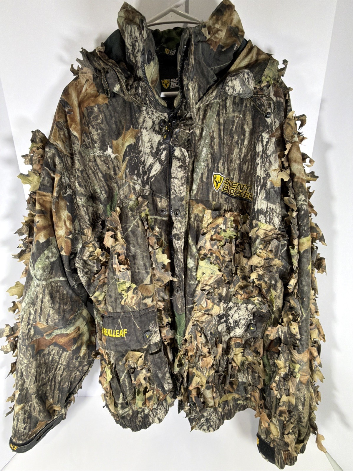 Scent Blocker 3D Leafy Camo Hunting Jacket Mens Size L Scentblocker Concealment