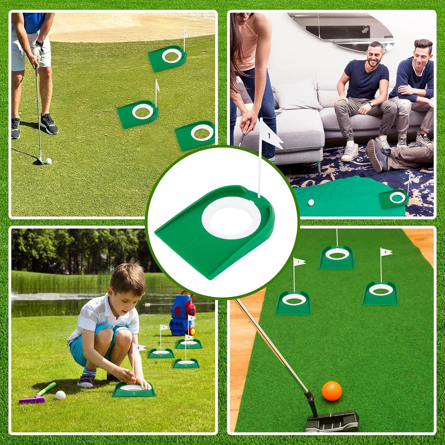 Golf Putting Cup and Flag Indoor Practice Training Aids Plastic Golf Putting Hol