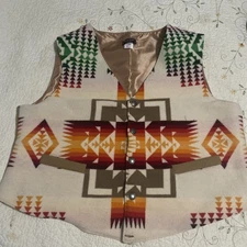 Justin Kraff Vest Aztek Native American Indian Buffalo Nickle Buttons Size 3XL