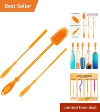 Multi-Purpose 12.5" Silicone Bottle  Straw Cleaner - Ideal for Glass  Steel