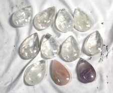 Rock Crystal Chandelier parts , Full pears ,Brazil , 11 pieces