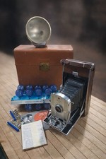 Polaroid Model 95 Land Camera Kit Flash Case Bulbs Manual Vintage