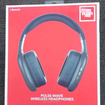 RCA Pulse Wave WAVE-56 NAVY Wireless Bluetooth Headphones Ultra Bass Boosted