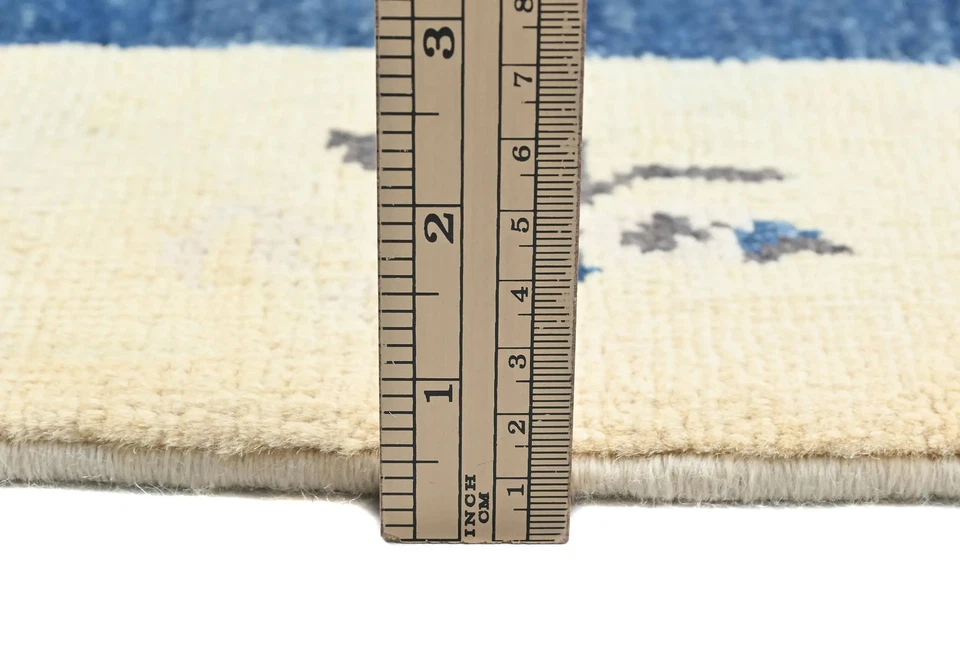 Handmade Kazak Oushak Rug 4X6 ft Modern Bordered Design Oriental Carpet Pakistan - Image 3 of 4