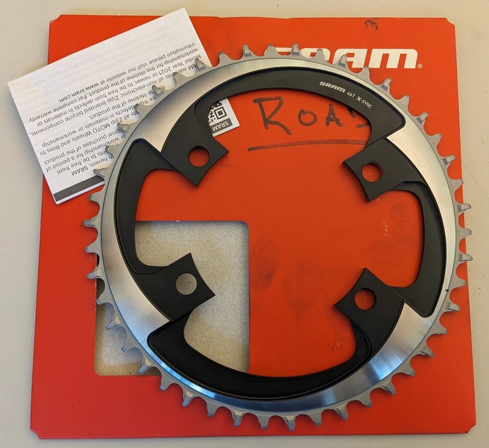 SRAM X-SYNC Outer Chainring - 46T, 107 BCD, 4-Bolt - 1x12-Speed, Polar Gray - Image 4 of 4
