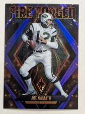 2022 Panini Phoenix #FF-4 Joe Namath New York Jets Fire Forged Purple #/125