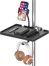 Functional Microphone Stand Tray with Adjustable Mic Stand Phone Holder