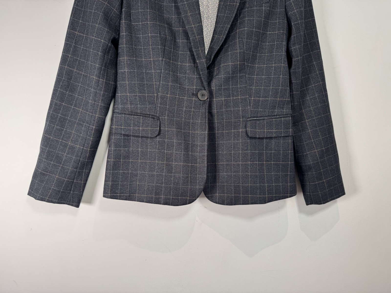 Zara Basic Blazer Suit Jacket Womens Small Navy P… - image 3