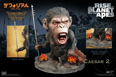 Star Ace Defo-Real Series Rise of the Planet of the Apes Caesar Spear Deluxe-New