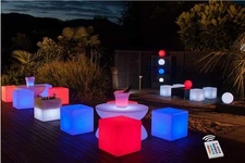 12" LED Glow Cube Chair Light Indoor & Outdoor Yard Bar Lounge Chair Decorative