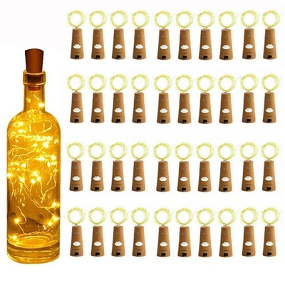 #ad Wine Bottle Lights with Cork Battery Operated 20 LED Cork Shape Xmas Party Lamp $59.99