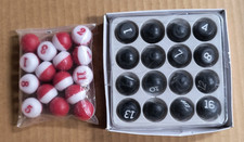  2 Sets Pool Tally Balls-Black  Red-NEW-No Bottles